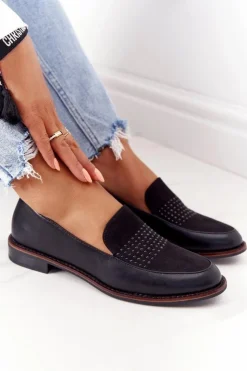 Discount Buty Sergio Leone Damskie Mokasyny Sergio Leone PB255 Czarne