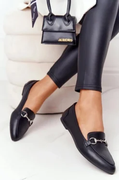 Buty Sergio Leone Mokasyny Damskie Skórzane*Damskie Mokasyny Sergio Leone MK711 Czarne