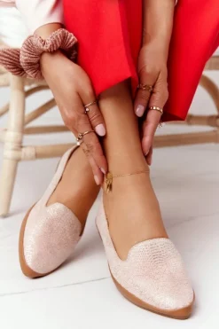 Buty Sergio Leone Mokasyny Damskie Zamszowe|Baleriny Klasyczne*Damskie Mokasyny Sergio Leone MK700 Zamszowe Różowe