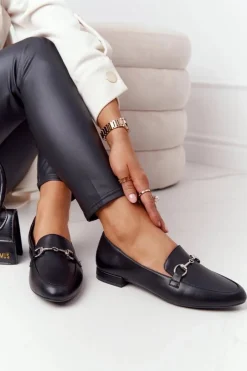 Damskie Buty Sergio Leone Damskie Mokasyny Sergio Leone MK733 Czarne