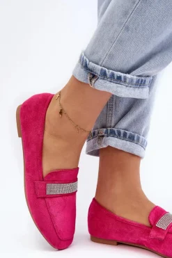 Boto Loafersy Damskie|Mokasyny Damskie Zamszowe*Damskie Mokasyny Z Cyrkoniami Fuksja Ralrika Różowy