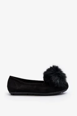 Damskie Boto Damskie Mokasyny Z Futerkiem Czarne Novas