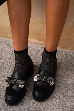 Damskie buty S.Barski Loafersy Damskie|Mokasyny Płaskie*Damskie Mokasyny Z Kokardą S.Barski HY42-331 Czarne Czarny