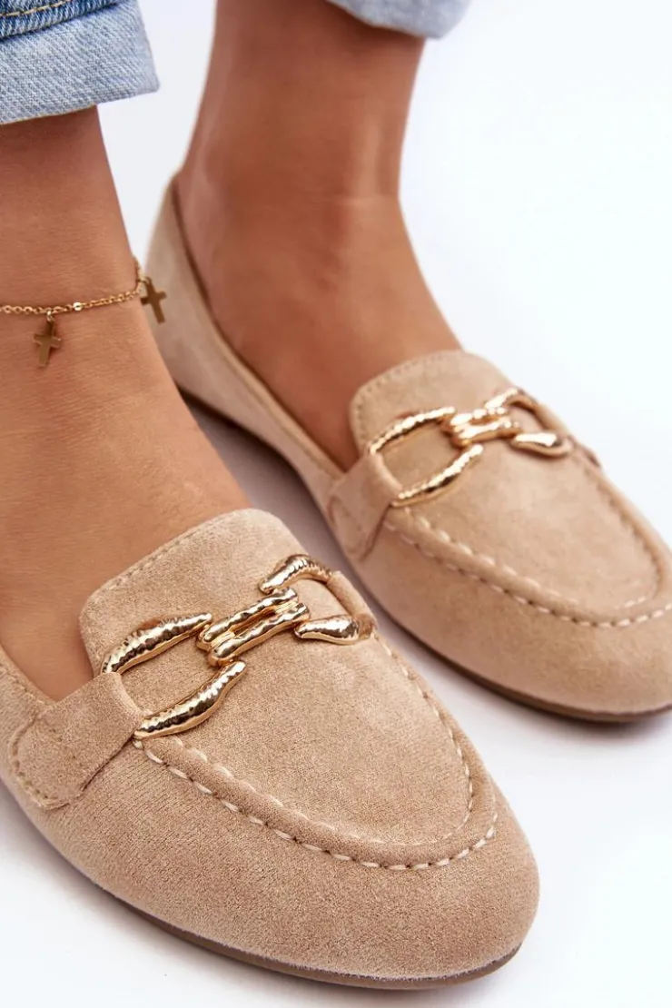 Boto Mokasyny Damskie Zamszowe*Damskie Mokasyny Z Ozdobą Beżowe Ghana