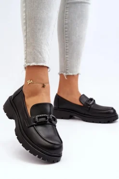 Buty damskie Vinceza Mokasyny Damskie Skórzane|Mokasyny Na Platformie*Damskie Mokasyny Ze Skóry Naturalnej Czarne Imbleria