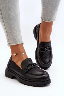 Buty damskie Vinceza Mokasyny Damskie Skórzane|Mokasyny Na Platformie*Damskie Mokasyny Ze Skóry Naturalnej Czarne Imbleria