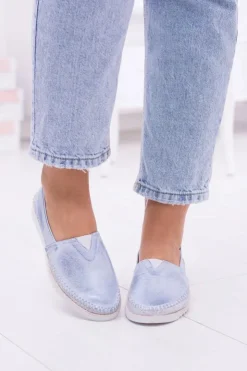 Clearance Boto Damskie Niebieskie Skórzane Slip On Frela