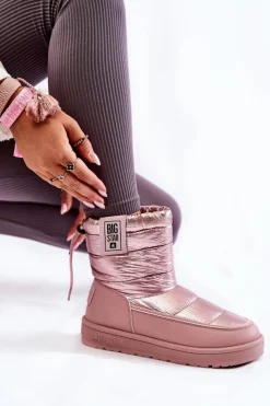 Hot Big Star Shoes Damskie Śniegowce Big Star II274119 Różowe Różowy