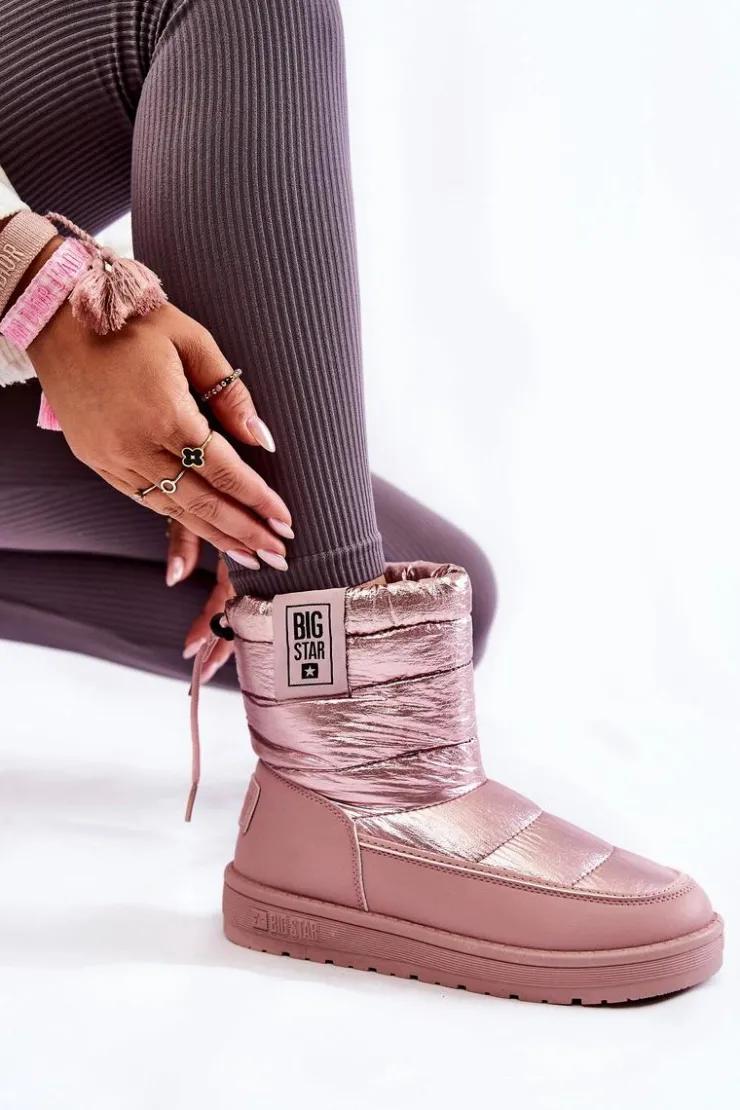 Hot Big Star Shoes Damskie Śniegowce Big Star II274119 Różowe Różowy