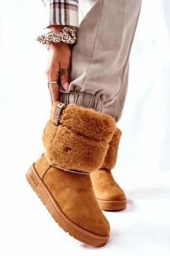 Damskie Big Star Shoes Damskie Śniegowce Big Star II274127 Camel