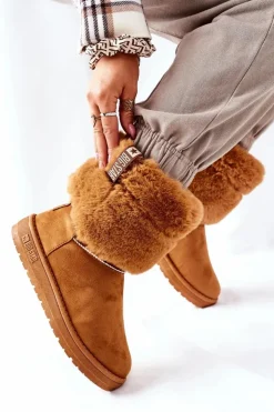 Damskie Big Star Shoes Damskie Śniegowce Big Star II274127 Camel