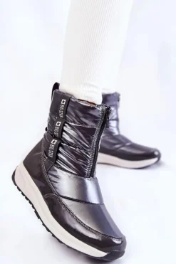 Big Star Shoes Śniegowce Damskie*Damskie Śniegowce Big Star KK274391 Ciemnoszare Szary