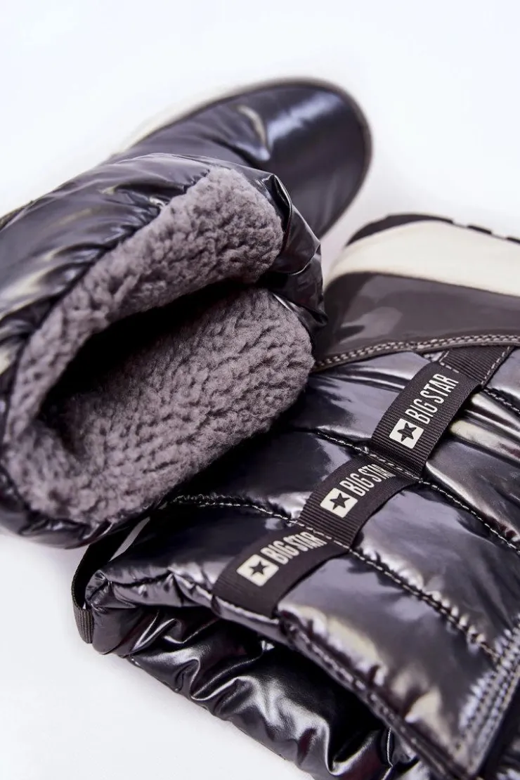 Big Star Shoes Śniegowce Damskie*Damskie Śniegowce Big Star KK274391 Ciemnoszare Szary