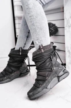 Big Star Shoes Śniegowce Damskie*Damskie Śniegowce Big Star Szare GG274629