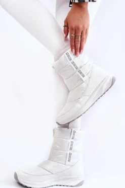 Best Big Star Shoes Damskie Śniegowce Big Star KK274393 Białe