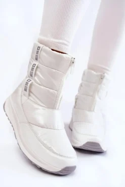 Best Big Star Shoes Damskie Śniegowce Big Star KK274393 Białe