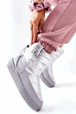 Best Big Star Shoes Damskie Śniegowce Big Star II274118 Srebrne Srebrny