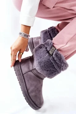 Damskie Big Star Shoes Damskie Śniegowce Big Star II274128 Szare