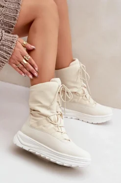 Sale 4F Damskie Śniegowce INUA Z Ociepliną Primaloft RAW2SBSF012 Beżowe