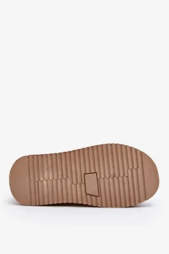 Damskie Boto Damskie Śniegowce Na Grubej Podeszwie Beżowe Caliksa