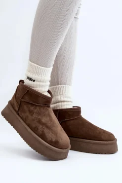 Hot Boto Damskie Śniegowce Na Grubej Podeszwie Ciemnozielone Caliksa Zielony