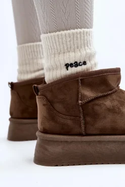 Hot Boto Damskie Śniegowce Na Grubej Podeszwie Ciemnozielone Caliksa Zielony