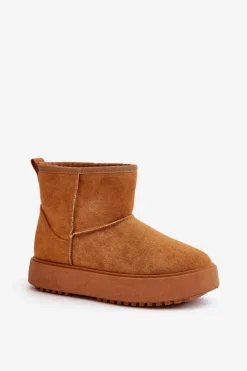 Damskie Evento Damskie Śniegowce Na Platformie Z Eko Zamszu Camel Atteria