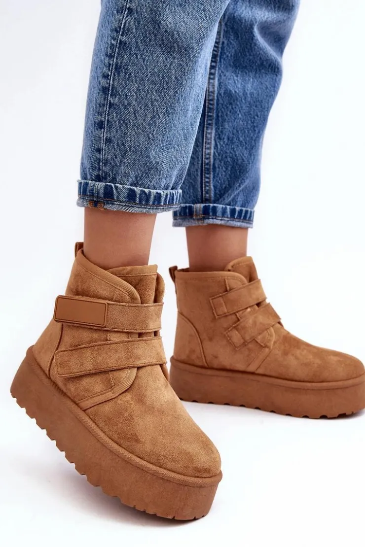 Online Boto Damskie Śniegowce Na Platformie Camel Naredi