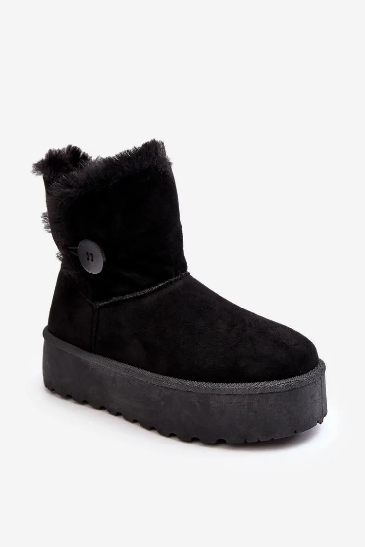 Online Boto Damskie Śniegowce Na Platformie Z Futerkiem Czarne Wikasem