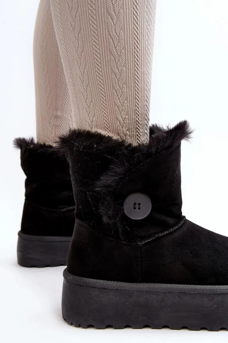 Online Boto Damskie Śniegowce Na Platformie Z Futerkiem Czarne Wikasem