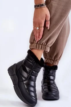 Sale Evento Damskie Śniegowce Na Suwak Czarne Senia