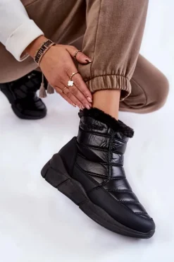 Sale Evento Damskie Śniegowce Na Suwak Czarne Senia