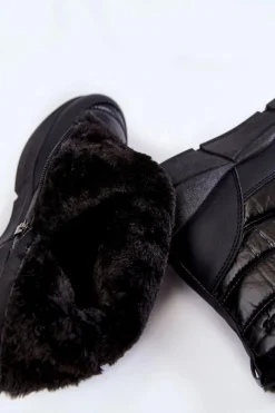 Sale Evento Damskie Śniegowce Na Suwak Czarne Senia