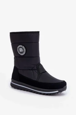 Clearance Boto Damskie Śniegowce Na Zamek Progress PROGJ-21-09 Czarne