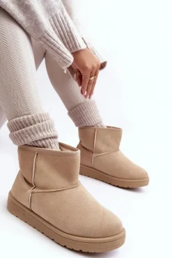 Hot Big Star Shoes Damskie Śniegowce Ocieplane Futerkiem Beżowe Big Star MM274160