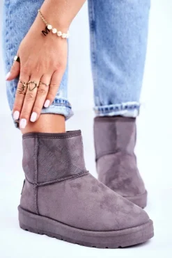 Big Star Shoes Śniegowce Damskie*Damskie Śniegowce Ocieplane Szare Big Star GG274558