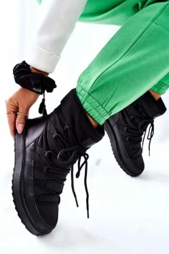 Damskie Damskie buty S.Barski Damskie Śniegowce Ocieplane Czarne Cironeus