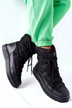 Damskie Damskie buty S.Barski Damskie Śniegowce Ocieplane Czarne Cironeus