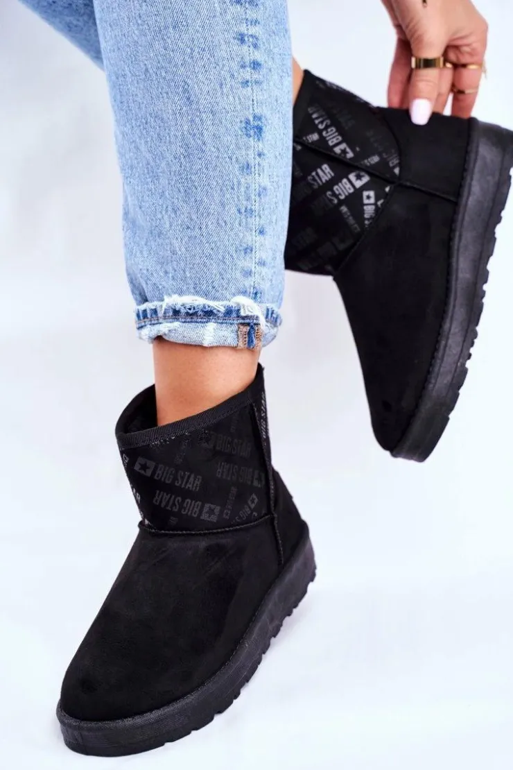 Best Big Star Shoes Damskie Śniegowce Ocieplane Czarne Big Star GG274556
