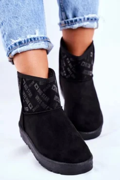 Best Big Star Shoes Damskie Śniegowce Ocieplane Czarne Big Star GG274556