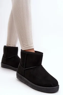 Big Star Shoes Śniegowce Damskie*Damskie Śniegowce Ocieplane Futerkiem Czarne Big Star MM274158 Czarny