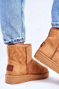 Big Star Shoes Damskie Śniegowce Ocieplane Brązowe Big Star GG274559