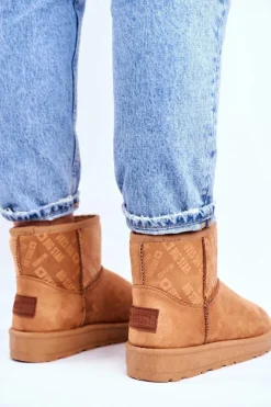 Big Star Shoes Damskie Śniegowce Ocieplane Brązowe Big Star GG274559