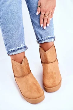 Big Star Shoes Damskie Śniegowce Ocieplane Brązowe Big Star GG274559