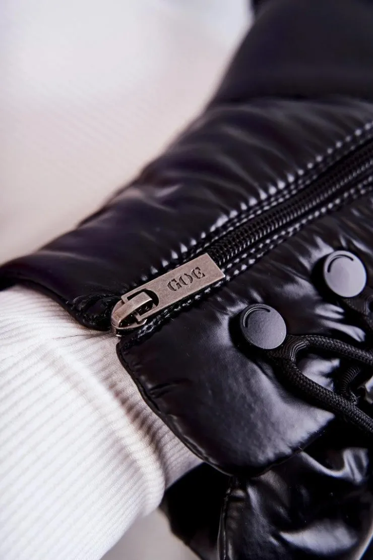 GOE Śniegowce Damskie*Damskie Śniegowce Sznurowane KK2N4017 Czarne