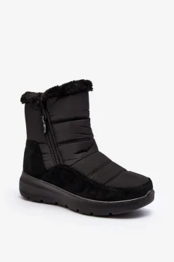 Damskie Boto Damskie Śniegowce Z Futerkiem Czarne Primose