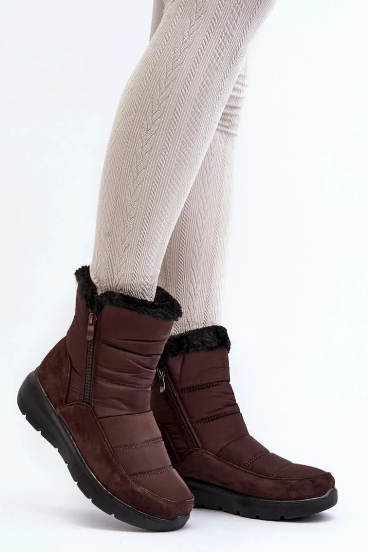 Damskie Boto Damskie Śniegowce Z Futerkiem Brązowe Primose