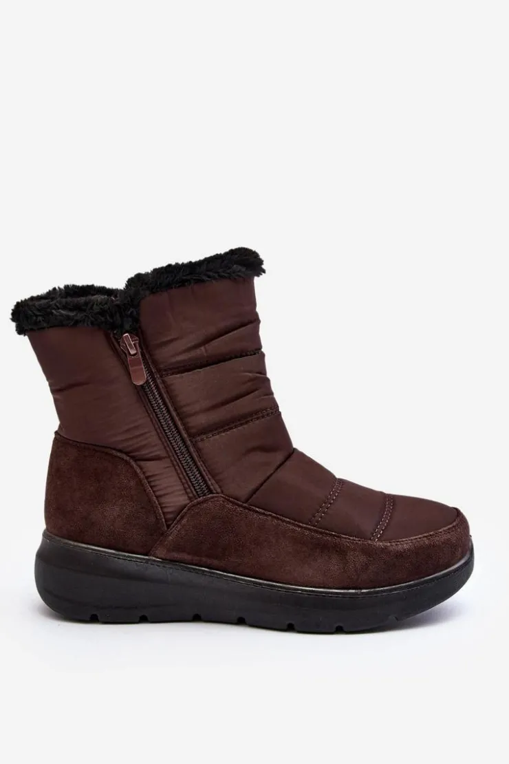 Damskie Boto Damskie Śniegowce Z Futerkiem Brązowe Primose