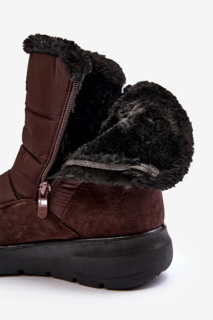 Damskie Boto Damskie Śniegowce Z Futerkiem Brązowe Primose