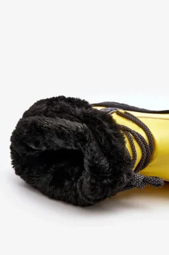 Boto Śniegowce Damskie*Damskie Śniegowce Z Wiązaniem Żółte Lilara